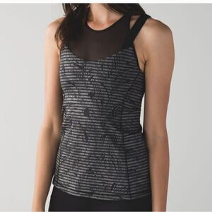 Lululemon Athletica Running in the City Tank Stripe Play Slate Black Size 6